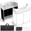 imageCAHAYA DJ Booth Stand Portable  DJ Table Facade for Laptop amp Controller Double Top Corners Black amp White Scrims for Lighting Easy Setup Foldable Storage with Bag 40L x 20Wwhite