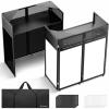 imageCAHAYA DJ Booth Stand Portable  DJ Table Facade for Laptop amp Controller Double Top Corners Black amp White Scrims for Lighting Easy Setup Foldable Storage with Bag 40L x 20Wblack