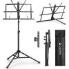 imageCAHAYA Portable Sheet Music Stand  DualUse DesktopFloor Music Stand Height Adjustable Book Holder Folding with Carrying Bag and Clip for Students Musicians Outdoor Performances